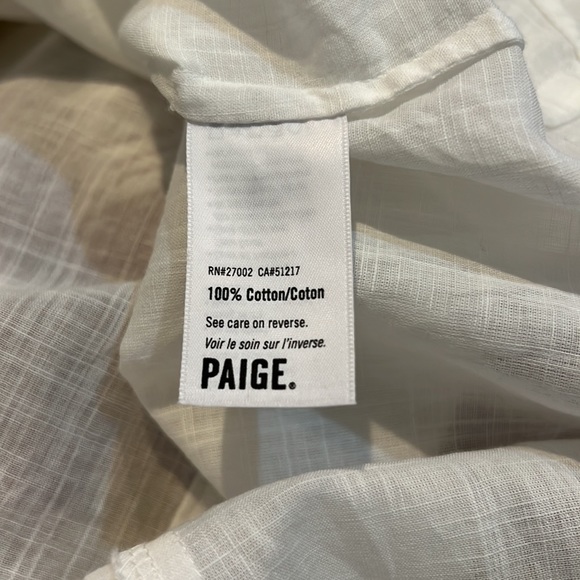 PAIGE FARREN RUFFLE SHOULDER & BODICE Button Front Mandarin Collar SHIRT Blouse - Picture 7 of 7